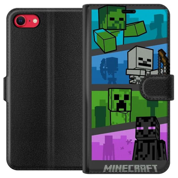 Kompatibel Tegnebogsetui til Apple iPhone SE (2020) Minecraft