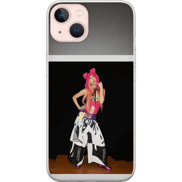 Kompatibelt Mobilskal till Apple iPhone 13 KATSEYE rosa modeporträtt svart
