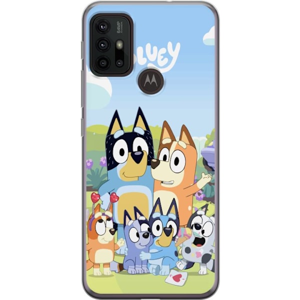 Motorola Moto G30 Genomskinligt Skal Bluey mobilskal med hela familjen i färgglad design