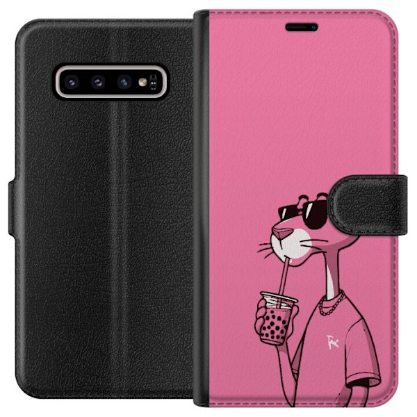Samsung Galaxy S10+ Lommeboketui Pink Panter Drink