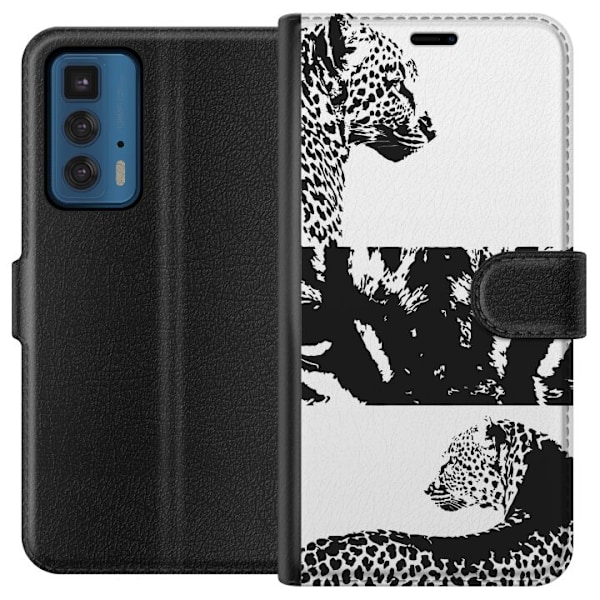 Motorola Edge 20 Pro Lompakkokotelo Leopard Faces