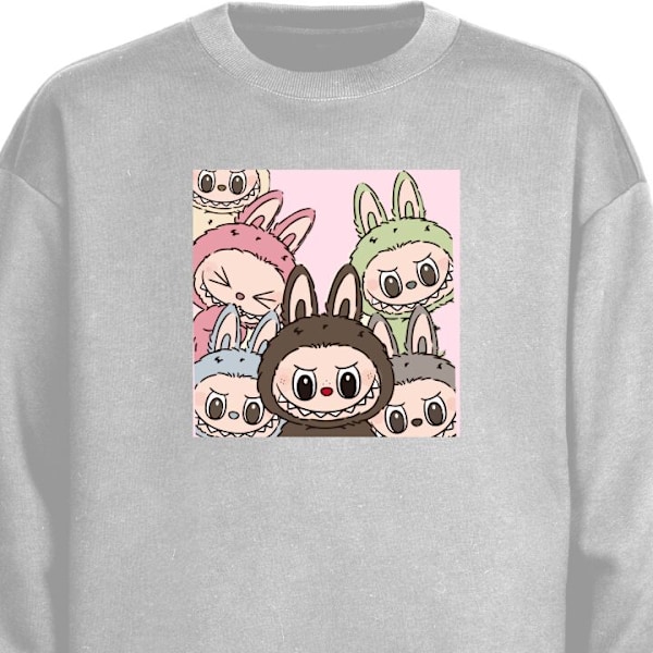 Sweatshirt för Barn | Mjuk & Klassisk Sweatshirt Labubu Classics grå one size