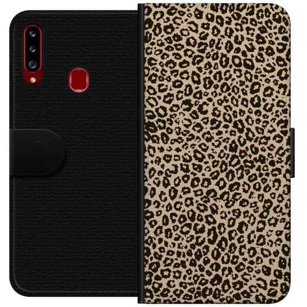 Kompatibelt Lommeboketui til Samsung Galaxy A20s Leopardskisse