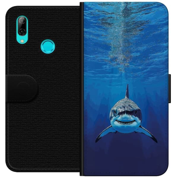 Kompatibelt Plånboksfodral till Huawei P smart 2019 Närbild av en vithaj under vattnet blå