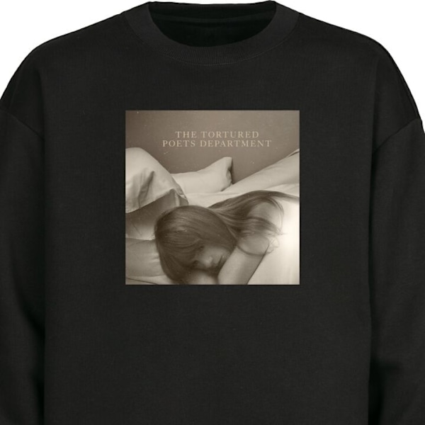Sweatshirt til Voksne | Klassisk Collegebluse Taylor Swift sort XL