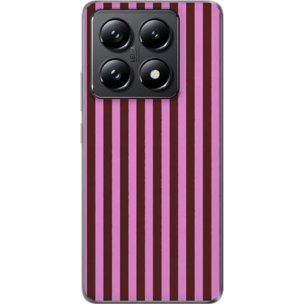 Kompatibelt Mobildeksel til Xiaomi 14T Pro Rosabrune striper rosa