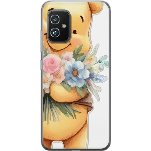 Asus Zenfone 8 Läpinäkyvä kuori Nalle Puh kukkien kanssa -