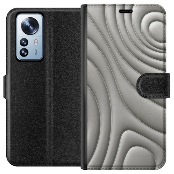 Xiaomi 12 Pro Lompakkokotelo Hopea-aallot
