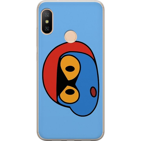 Xiaomi Redmi 6 Pro Läpinäkyvä kuori Bold Bot Head