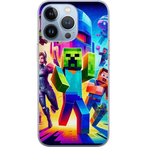 Kompatibelt Mobildeksel til Apple iPhone 13 Pro Fortnite vs Minecraft