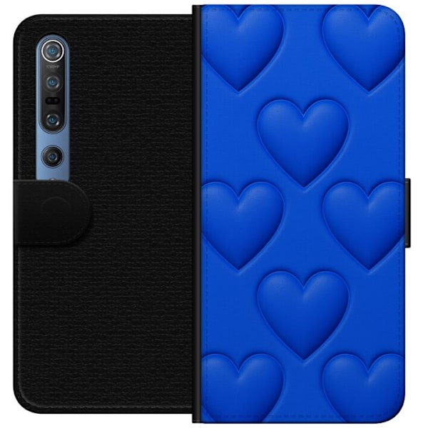Xiaomi Mi 10 Pro 5G Lompakkokotelo Siniset Sydämet