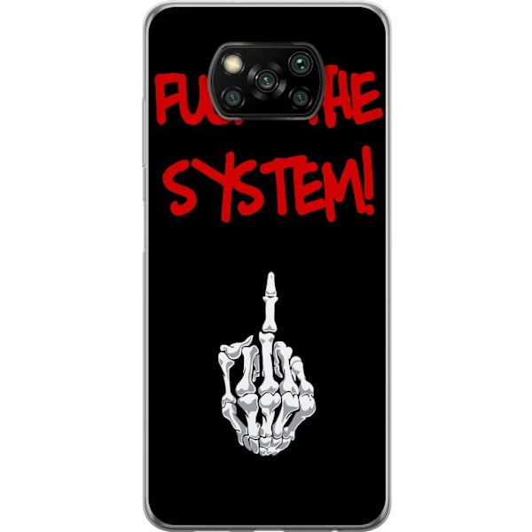 Xiaomi Poco X3 NFC Läpinäkyvä kuori Fuck System
