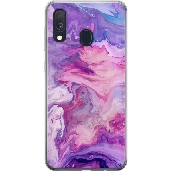 Samsung Galaxy A40 Genomskinligt Skal Marmor Lila