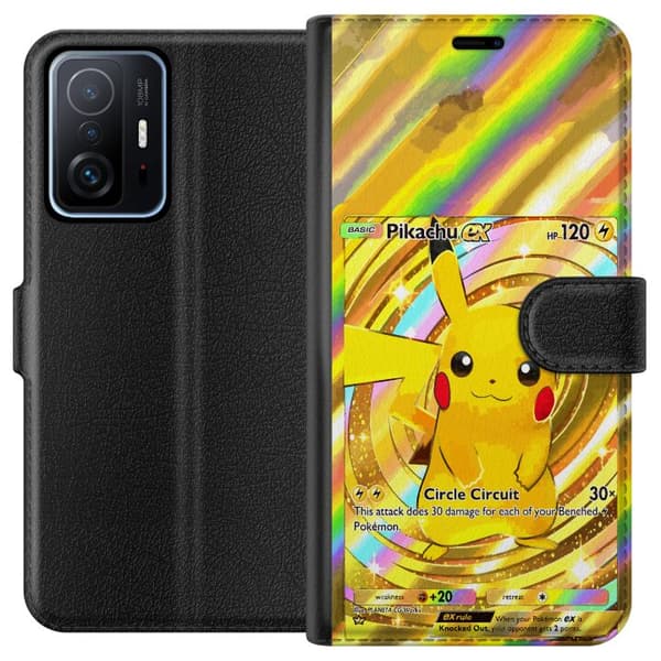 Kompatibelt Lommeboketui til Xiaomi 11T Gullig Pikachu EX samlebilde med regnbueeffekter gull