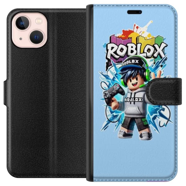 Kompatibel Tegnebogsetui til Apple iPhone 13 mini Roblox-gamerkarakter med headset og controller