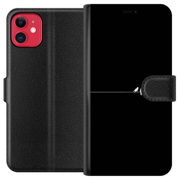 Apple iPhone 11 Lommeboketui Minimalistiske fugler svart