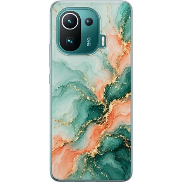 Kompatibelt Mobildeksel til Xiaomi Mi 11 Pro Turkismarmor turkis