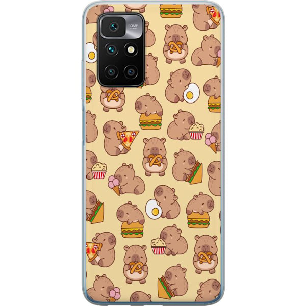 Xiaomi Redmi 10 Genomskinligt Skal Kawaii capybara mobilskal med flera söta figurer