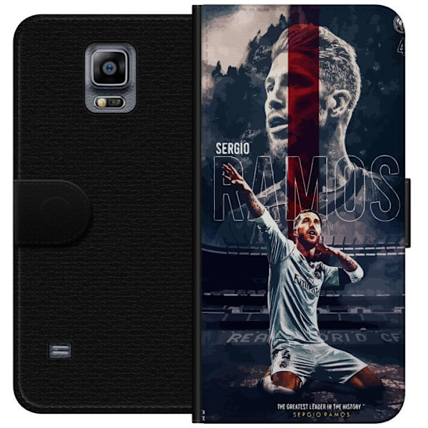 Samsung Galaxy Note 4 Lompakkokotelo Ramos Jalkapallolegenda Motiivi Pelaaja Real Madrid Espanja Takaisin Ikoni Nimi Jalkapallotähti Urheilu