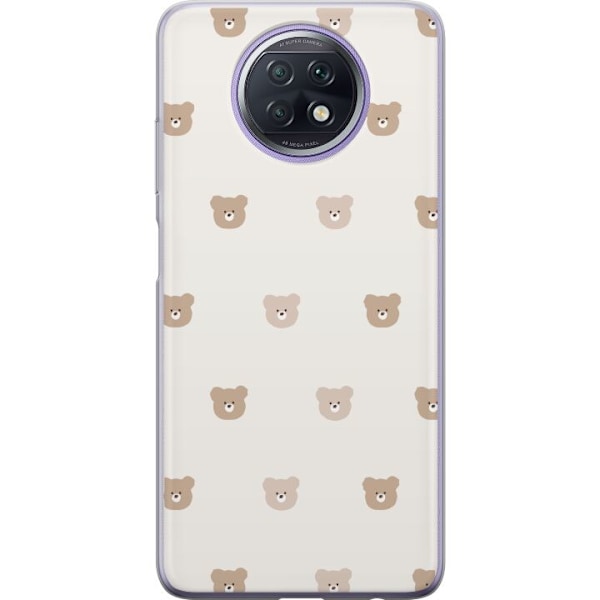 Xiaomi Redmi Note 9T Läpinäkyvä kuori Teddy-tausta - söpö
