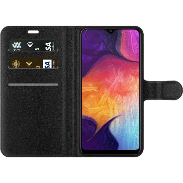 Kompatibel Tegnebogsetui til Samsung Galaxy A10 Blomster Blå...