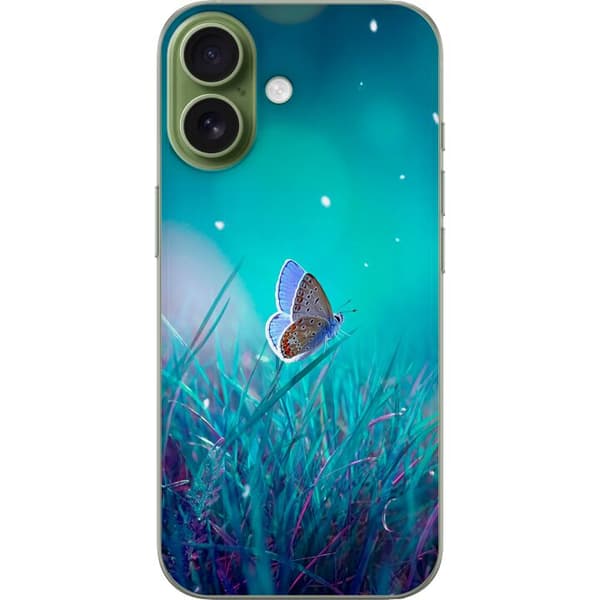 Kompatibel Mobilcover til Apple iPhone 17 Blå sommerfugl