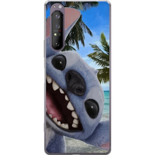 Sony Xperia 1 II Läpinäkyvä kuori Stitch-matkapuhelinkotelo, jossa on suloiset ystävyysmaalaukset.