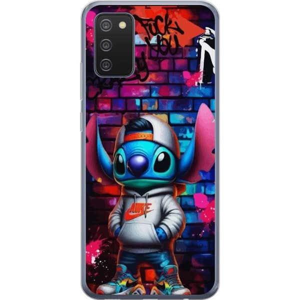 Kompatibelt Mobildeksel til Samsung Galaxy A02s Gatekunstalien i hettegenser i neon-graffitistil