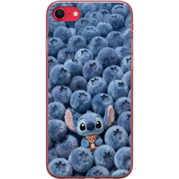 Kompatibel Mobilcover til Apple iPhone 7 Sød, fluffy blå figur med en lille bamse blandt bløde blåbær blå