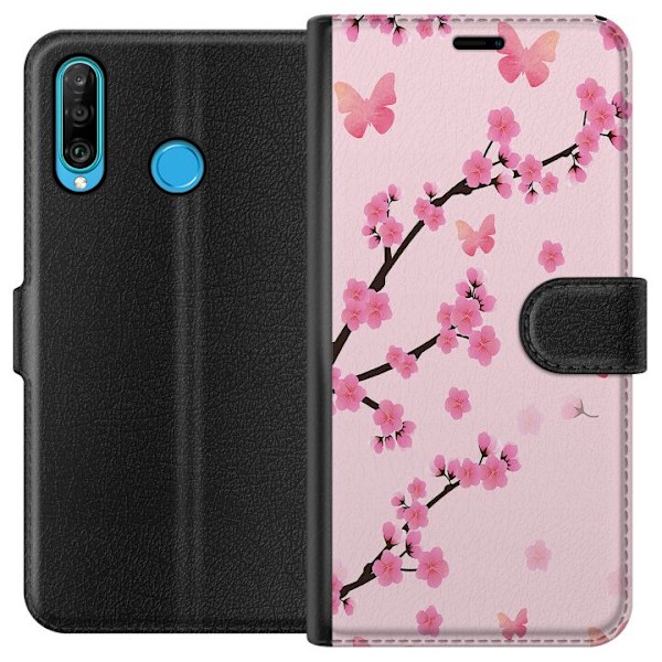 Huawei P30 lite Tegnebogsetui Blomster