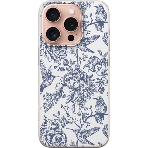 Apple iPhone 16 Pro Läpinäkyvä kuori Kukat & Linnut - Roman