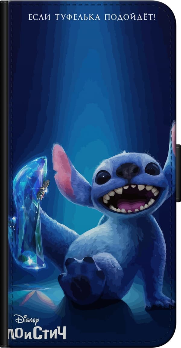 Kompatibel Tegnebogsetui til OnePlus 9 Pro Blå rumfigur med en lysende blå højhælet sko på mørkeblå baggrund blå