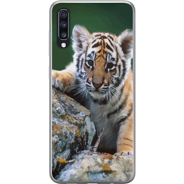 Samsung Galaxy A70 Genomskinligt Skal Tiger