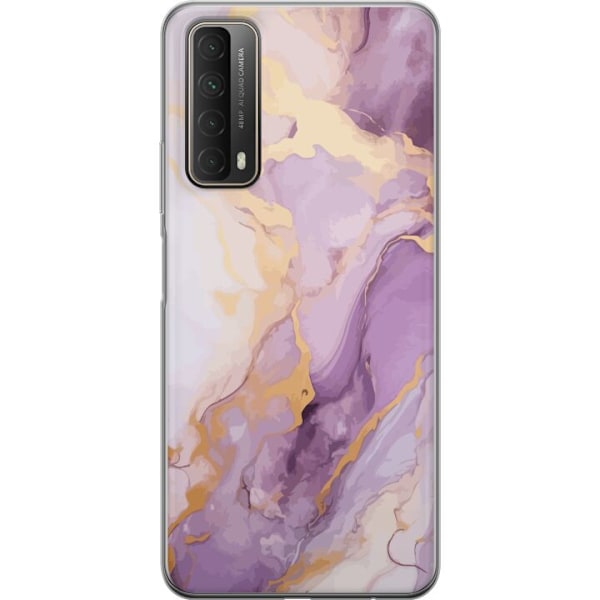 Huawei P smart 2021 Gennemsigtig cover Marmor Lilla Guld