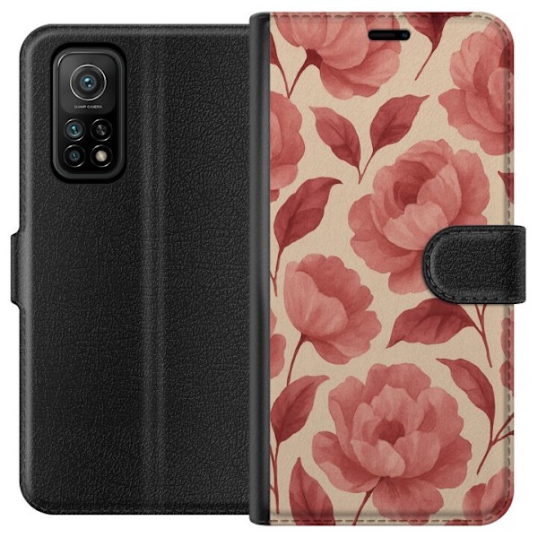 Xiaomi Mi 10T 5G Tegnebogsetui Roseblomst
