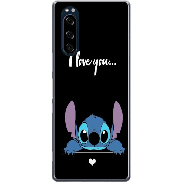 Sony Xperia 5 Genomskinligt Skal Stitch I Love You