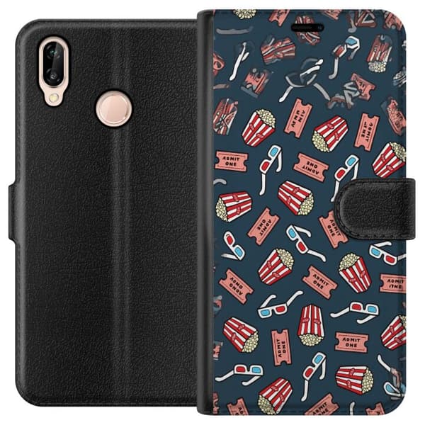 Kompatibel Tegnebogsetui til Huawei P20 lite Biokväll blå