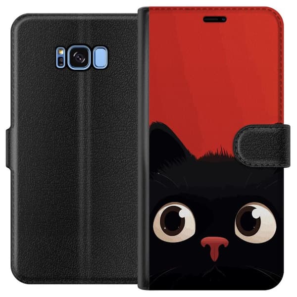 Kompatibel Tegnebogsetui til Samsung Galaxy S8 Livlig Kat