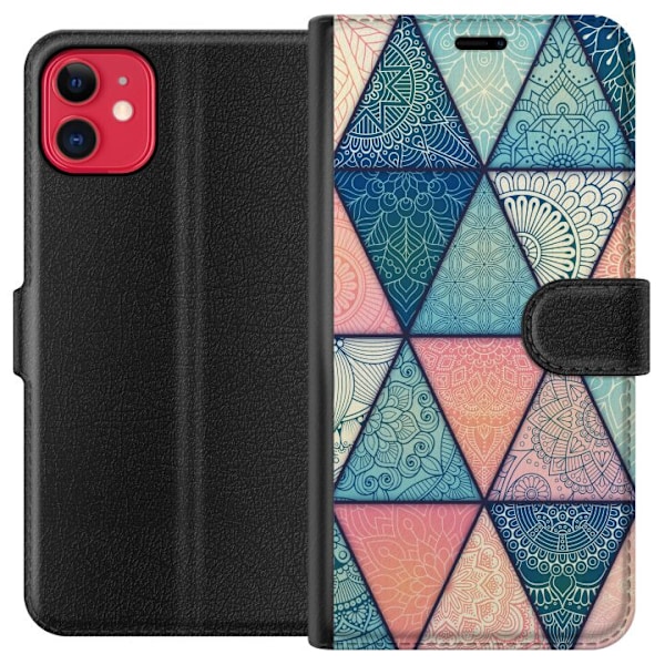 Apple iPhone 11 Lompakkokotelo Mandala Kolmiot