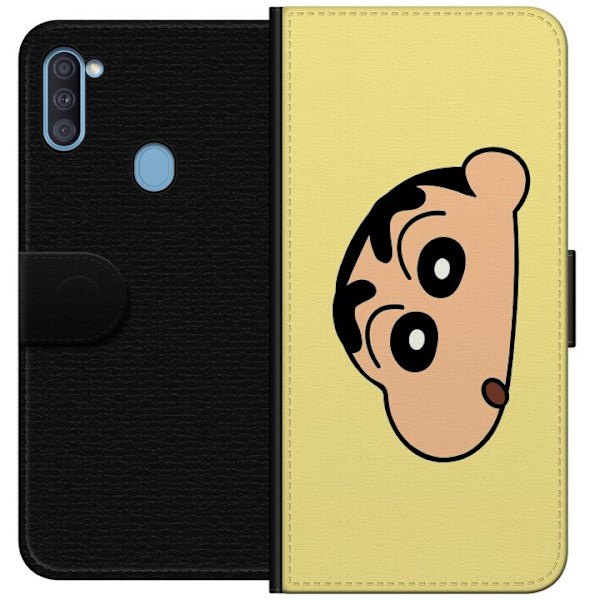 Samsung Galaxy A11 Lompakkokotelo Peeking Shinchan