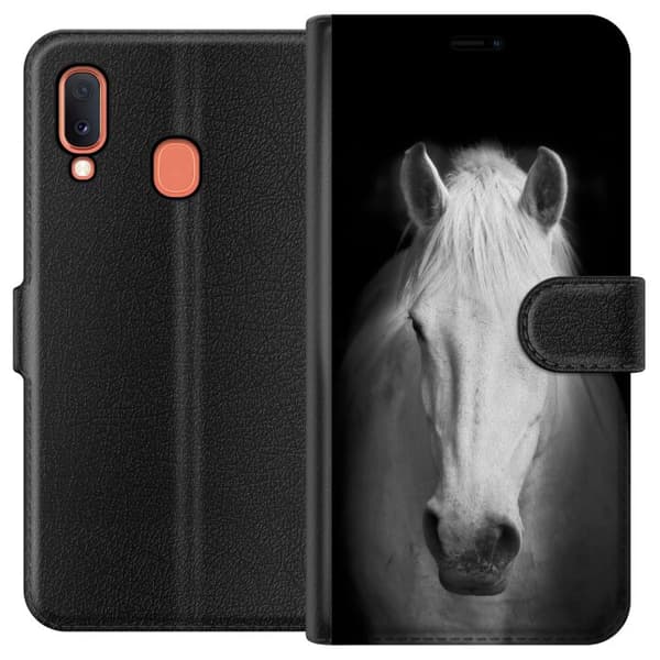 Kompatibelt Plånboksfodral till Samsung Galaxy A20e Häst