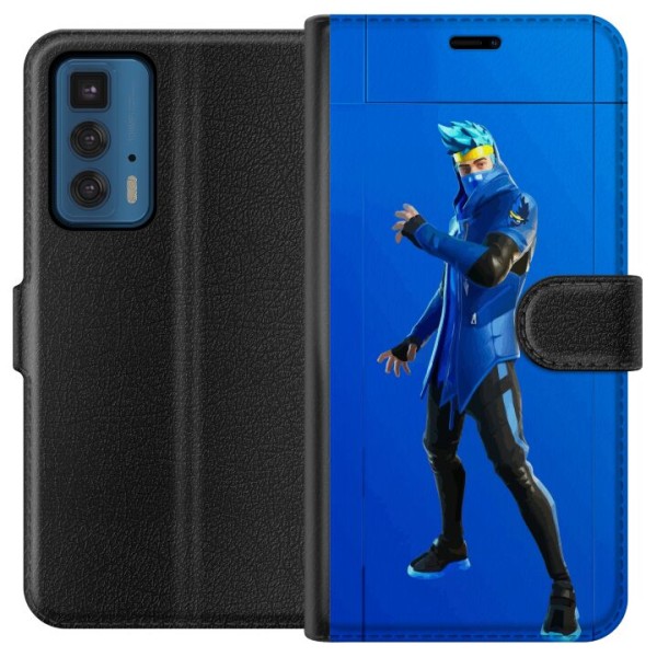 Motorola Edge 20 Pro Plånboksfodral Fortnite - Ninja Blue