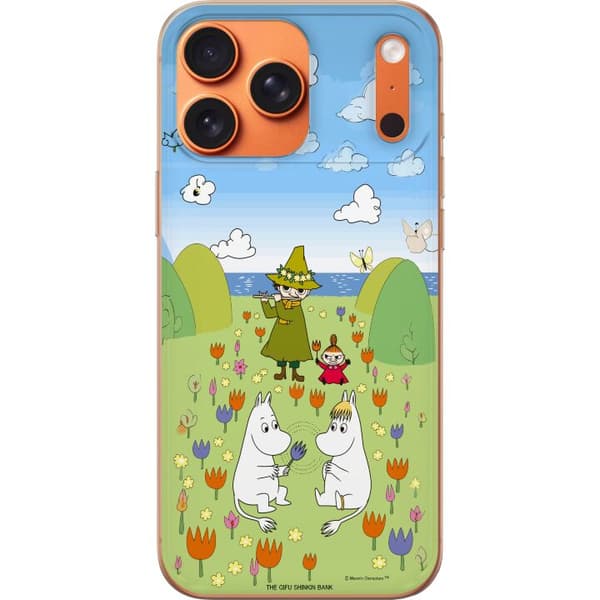Kompatibel Mobilcover til Apple iPhone 17 Pro Max Mumin i blomsteräng grøn