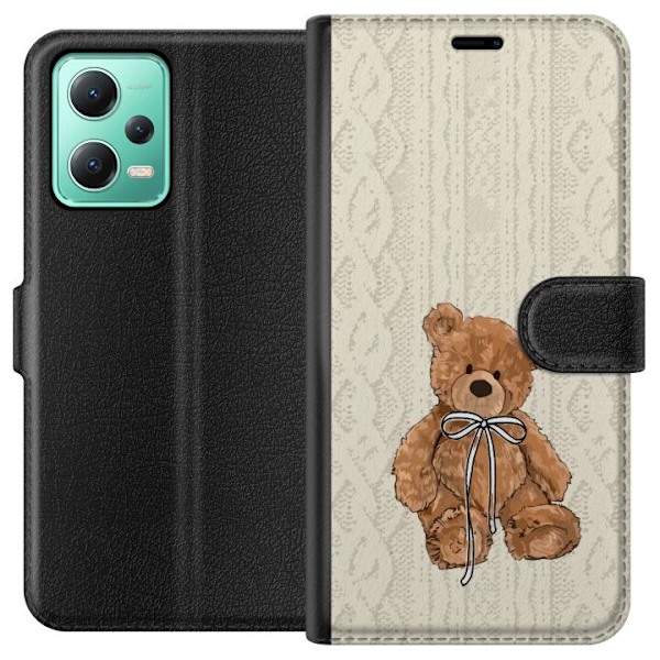 Xiaomi Redmi Note 12 Plånboksfodral Liten Nalle – klassisk nalle i enkel design