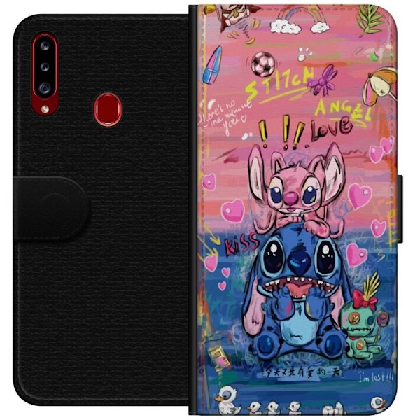 Samsung Galaxy A20s Tegnebogsetui Stitch kunst