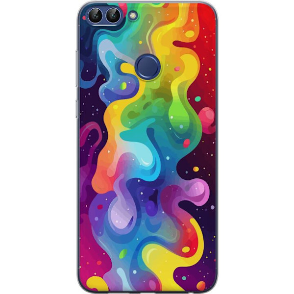 Huawei P smart Genomskinligt Skal Color Splash Abstrakt Konst Design Färgstarkt Mönster Modern Populär Väggkonst Grafiskt Trend