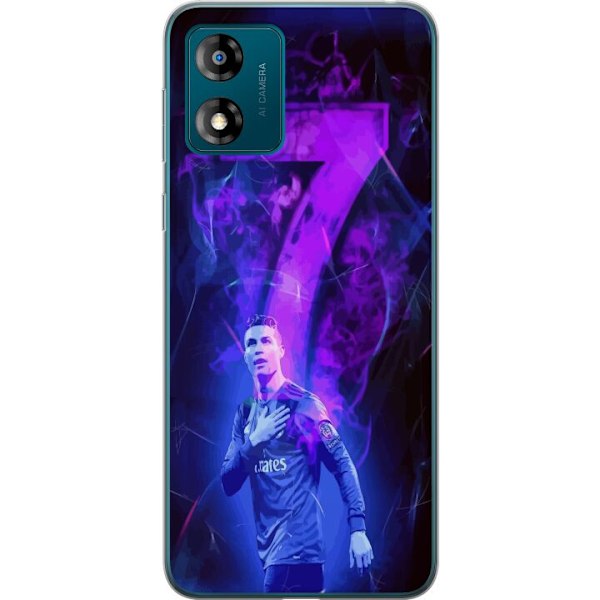 Motorola Moto E13 Läpinäkyvä kuori Ronaldo 7 - Jalkapallolegenda Toiminnassa Fanien Puolesta