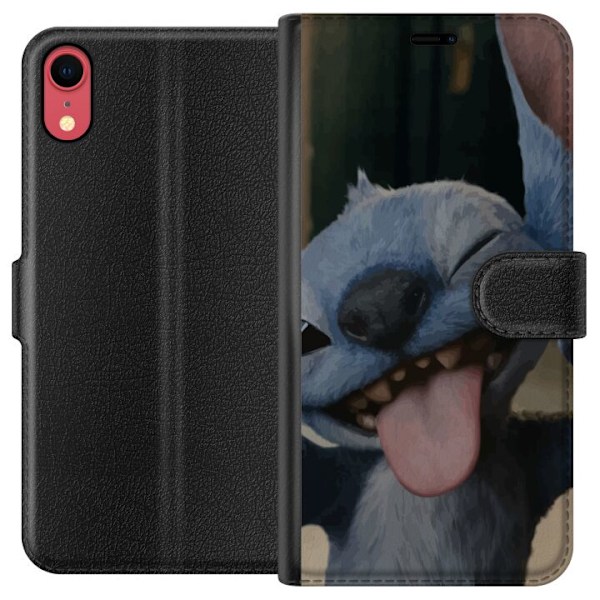 Apple iPhone XR Plånboksfodral Stitch Söt Alien – Blå Fav