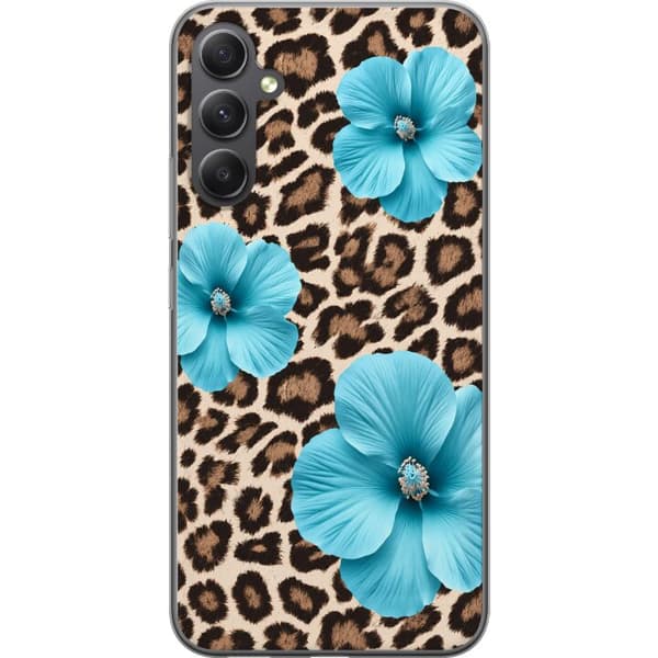 Kompatibelt Mobilskal till Samsung Galaxy A16 5G Brun blomsterleopard brun
