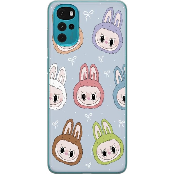 Motorola Moto G22 Gennemsigtig cover Pastel Labubu